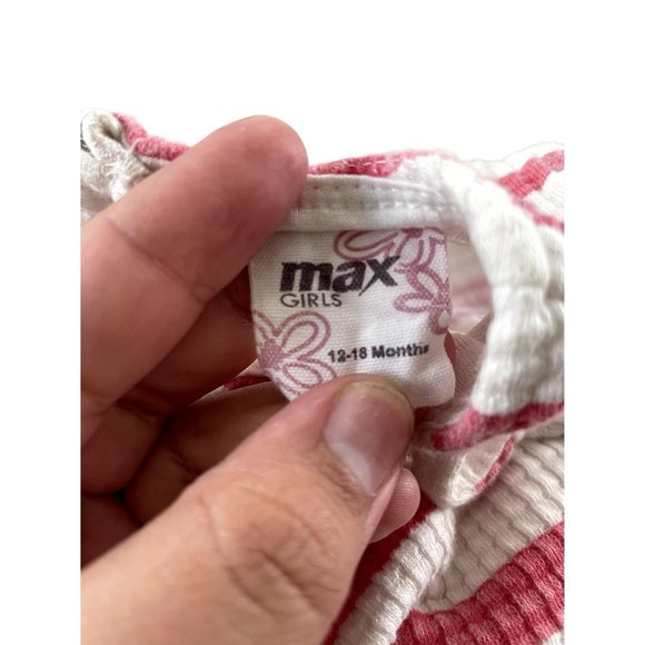 Max Girls Striped pink & White 12-18 Months Dress - Picture 2 of 3